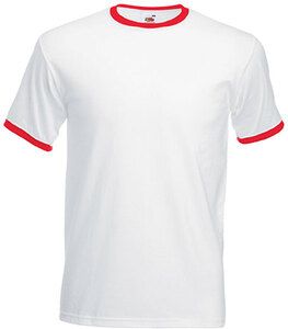 Fruit of the Loom SC61168 - T-Shirt Bicolore Homme Blanc/Rouge