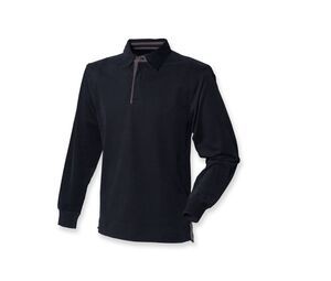 Front Row FR43 - Brushed LSL Rugby Shirt - Polo Rugby Émerisé Noir