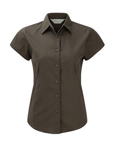 Russell Europe R-947F-0 - Tailored short-sleeve blouse Chocolat