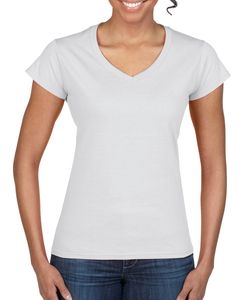 Gildan 64V00L - T-Shirt Femme Col V 100% Coton