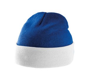 K-up KP514 - BONNET BICOLORE AVEC REVERS Royal Blue / White