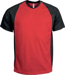 ProAct PA467 - T-SHIRT BICOLORE SPORT MANCHES COURTES UNISEXE Red / Black