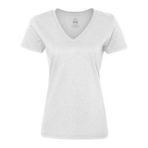 Fruit of the Loom SC61398 - T-Shirt Femme Col V 100% Coton Blanc