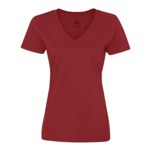 Fruit of the Loom SC61398 - T-Shirt Femme Col V 100% Coton Rouge