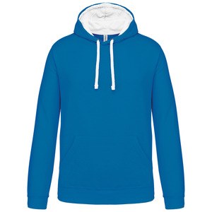 Kariban K446 - SWEAT-SHIRT CAPUCHE CONTRASTÉE UNISEXE Tropical Blue/ White