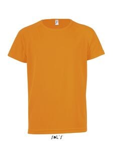 SOL'S 01166 - SPORTY KIDS Tee Shirt Enfant Manches Raglan Orange fluo
