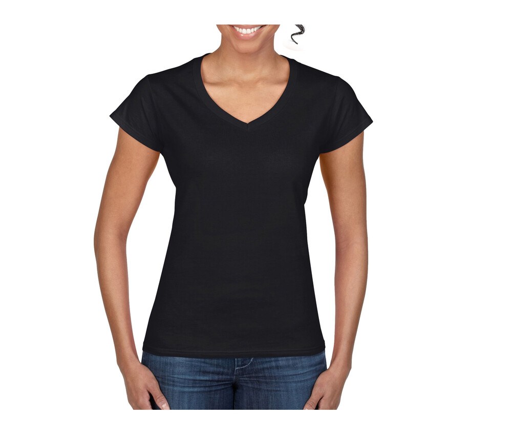 Gildan GN647 - T-Shirt Femme Col V 100% Coton