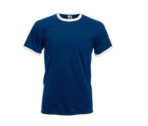 Fruit of the Loom SC245 - T-Shirt Homme Ringer 100% Coton Navy/White