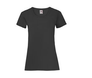 Fruit of the Loom SC600 - T-Shirt Femme Coton Lady-Fit Noir