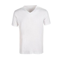 Sans Étiquette SE683 - T-Shirt Col V Homme Blanc