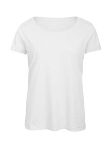 B&C BC056 - Tee-Shirt Femme Tri-Blend Blanc