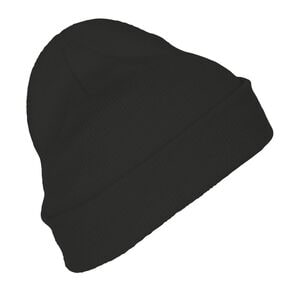SOL'S 01664 - PITTSBURGH Bonnet Unicolore Avec Revers Noir
