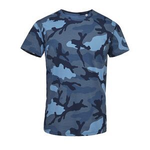 SOL'S 01188 - Camo Men Tee Shirt Homme Col Rond Blue Camo