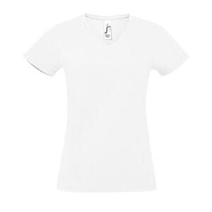 SOL'S 02941 - Imperial V Women Tee Shirt Femme Col “V” Blanc