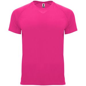 Roly CA0407 - BAHRAIN T-shirt technique manches courtes raglan ROSE FLUO