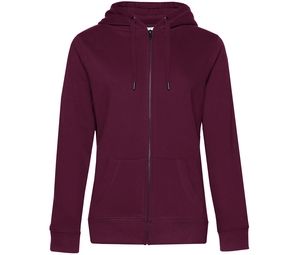 B&C BCW03Q - Sweat Capuche zippé QUEEN Dark Cherry