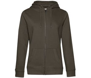 B&C BCW03Q - Sweat Capuche zippé QUEEN Khaki