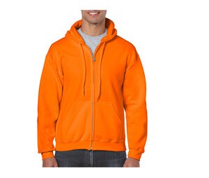 Gildan GN960 - Sweat Capuche Homme Grand Zip Safety Orange