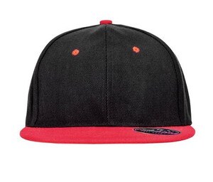 RESULT RC082 - Casquette 6 pans visière plate Noir-Rouge