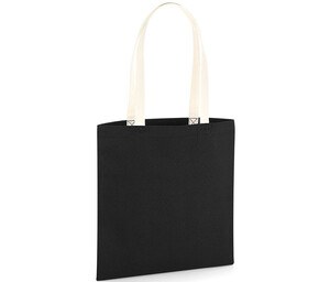 WESTFORD MILL W801C - Sac organique en cotton canvas avec anses contrastées Black/ Natural