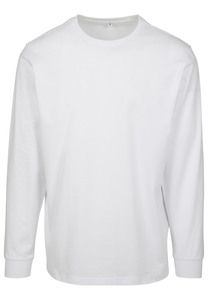 Build Your Brand BY091 - T-shirt manches longues poignets resserrés Blanc