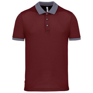 Proact PA489 - Polo piqué performance homme Wine / Sporty Grey