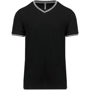 Kariban K374 - T-shirt maille piquée col V homme Black/ Light Grey/ White