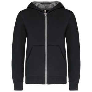 Kariban K486 - Sweat-shirt zippé capuche enfant Black / Fine Grey