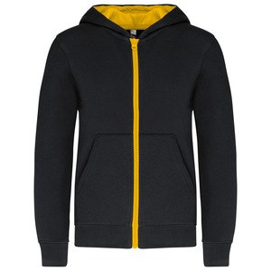 Kariban K486 - Sweat-shirt zippé capuche enfant Black / Yellow