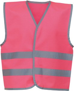 Yoko YHVW102CH - Gilet avec bordures et bandes réfléchissantes Rose