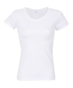 RTP Apparel 03257 - Tempo 185 Women Tee Shirt Femme Coupe Cousu Manches Courtes White