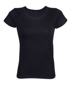 RTP Apparel 03257 - Tempo 185 Women Tee Shirt Femme Coupe Cousu Manches Courtes Noir profond