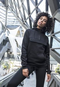 Build Your Brand BY097 - Ladies Sweat Pull Over Hoody Noir