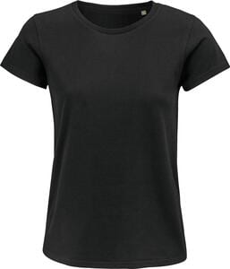 SOL'S 03581 - Crusader Women Tee Shirt Femme Jersey Col Rond Ajusté Noir profond