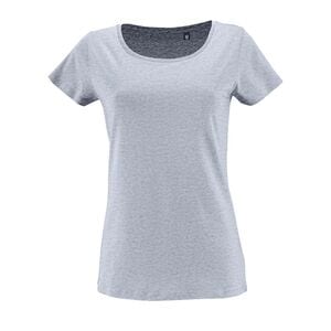SOL'S 02077 - Milo Women Tee Shirt Femme Manches Courtes Bleu ciel chiné