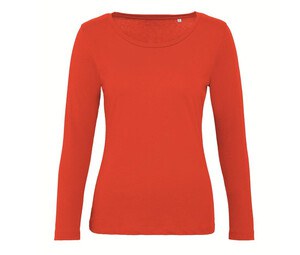 B&C BC071 - Tee-Shirt Manches Longues Femme 100% Coton Bio Fire Red