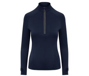 JUST COOL JC035 - T-shirt de sport femme col zippé French Navy