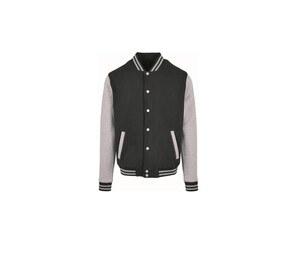 BUILD YOUR BRAND BYB004 - Veste baseball Black / Heather Grey