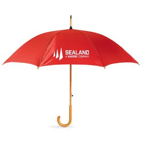 GiftRetail KC5131 - CUMULI Parapluie avec poignée en bois Rouge