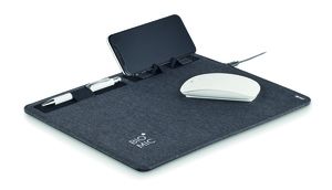 GiftRetail MO6416 - SUPERPAD Tapis de souris RPET chargeur Gris Foncé