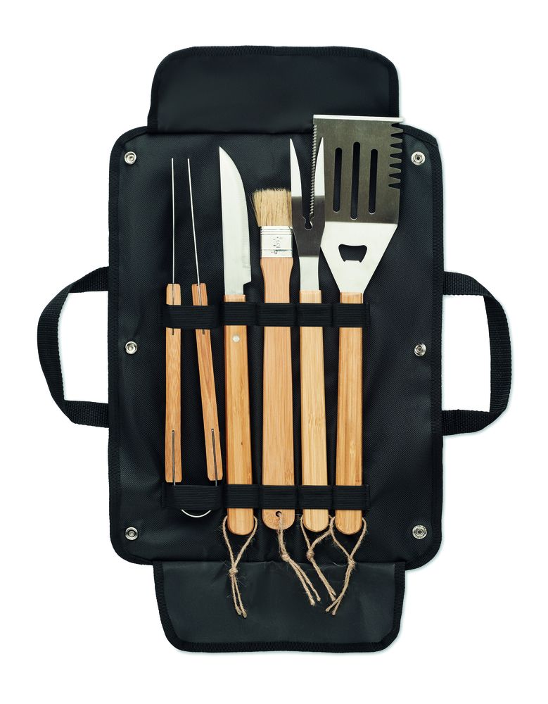 GiftRetail MO6537 - ALLIER 5 outils BBQ dans une pochette