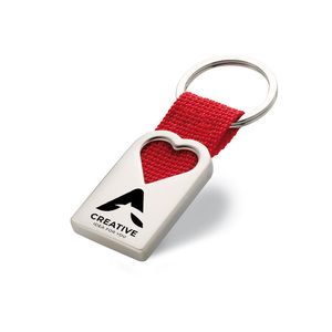 GiftRetail MO7155 - BONHEUR Porte clef coeur en métal Rouge