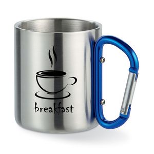 GiftRetail MO8313 - TRUMBO Mug acier et anse mousqueton. Bleu
