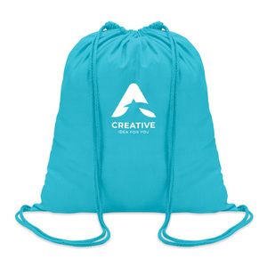 GiftRetail MO8484 - COLORED Sac à cordon en coton Turquoise