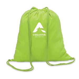 GiftRetail MO8484 - COLORED Sac à cordon en coton Lime