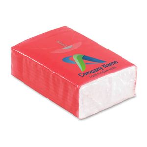 GiftRetail MO8649 - SNEEZIE Mini paquet de mouchoirs Rouge
