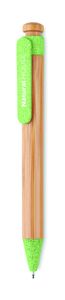 GiftRetail MO9481 - TOYAMA Stylo bambou /paille blé et PP Green