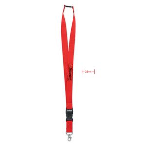 GiftRetail MO9661 - WIDE LANY Lanyard crochet métal 25mm Rouge
