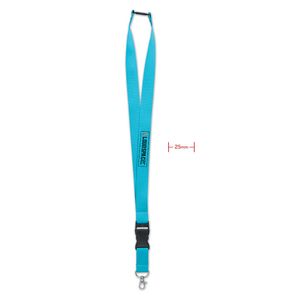 GiftRetail MO9661 - WIDE LANY Lanyard crochet métal 25mm Turquoise