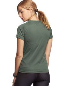 Mustaghata STEP - T-Shirt Running Femme 140 g/m² Vert Kaki